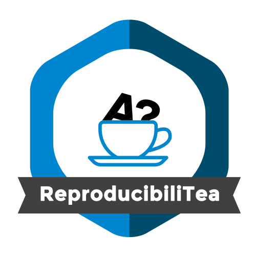 The ReproducibiliTea Logo with the Aalto Logo dipped into it's cup