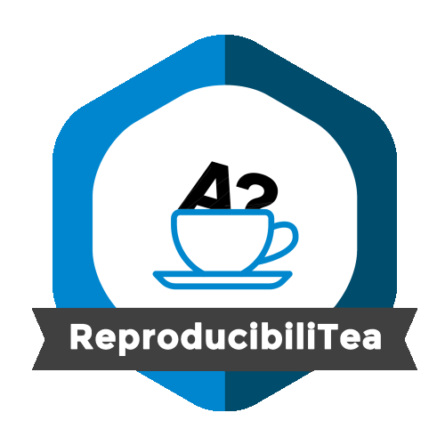 The ReproducibiliTea Logo with the Aalto Logo dipped into it's cup